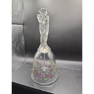 Vtg Avon 24% Lead Crystal Bell Floral Fantasy 1992  6.5"
